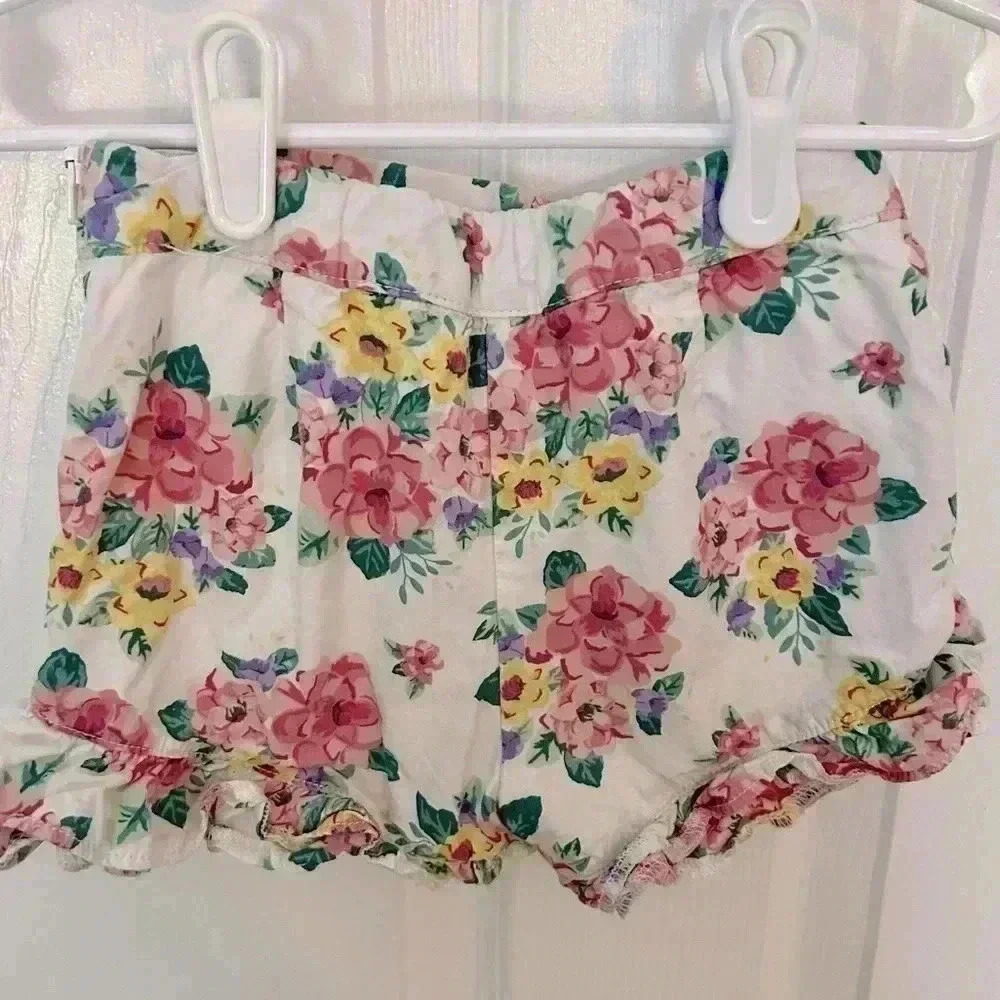 Janie and Jack Floral Ruffle Hem Short size 4 - Picture 5 of 6